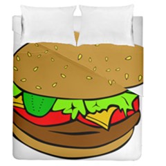 Hamburger-cheeseburger-fast-food Duvet Cover Double Side (Queen Size)