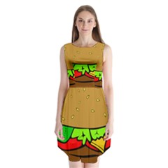 Hamburger-cheeseburger-fast-food Sleeveless Chiffon Dress  