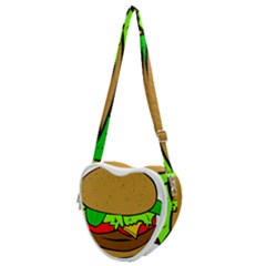 Hamburger-cheeseburger-fast-food Heart Shoulder Bag