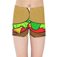 Hamburger-cheeseburger-fast-food Kids  Sports Shorts