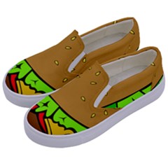 Hamburger-cheeseburger-fast-food Kids  Canvas Slip Ons