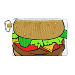 Hamburger-cheeseburger-fast-food Canvas Cosmetic Bag (Large)