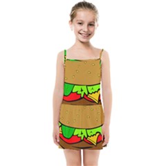 Hamburger-cheeseburger-fast-food Kids  Summer Sun Dress