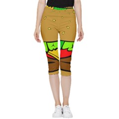 Hamburger-cheeseburger-fast-food Inside Out Lightweight Velour Capri Leggings 