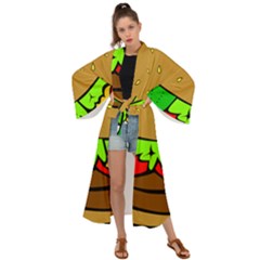 Hamburger-cheeseburger-fast-food Maxi Kimono