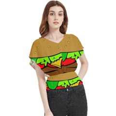 Hamburger-cheeseburger-fast-food Butterfly Chiffon Blouse