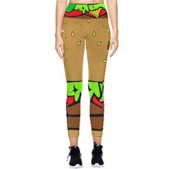 Hamburger-cheeseburger-fast-food Pocket Leggings 