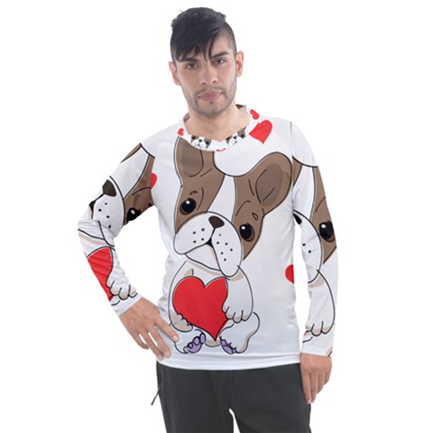 Animation-dog-cute-animate-comic Men s Pique Long Sleeve Tee by 99art