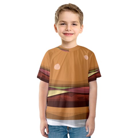 Hamburger-cheeseburger-burger-lunch Kids  Sport Mesh Tee by 99art