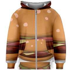 Hamburger-cheeseburger-burger-lunch Kids  Zipper Hoodie Without Drawstring