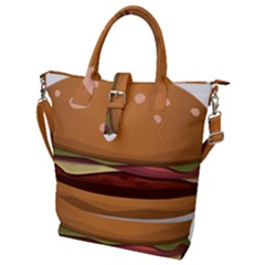 Hamburger-cheeseburger-burger-lunch Buckle Top Tote Bag by 99art