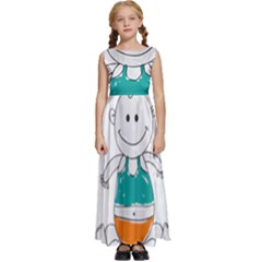 Baby-cute-child-birth-happy Kids  Satin Sleeveless Maxi Dress by 99art