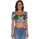 Amphibian-animal-cartoon-reptile Short Sleeve Square Neckline Crop Top  View1