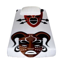 Tribal-masks-african-culture-set Fitted Sheet (single Size) by 99art