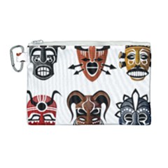 Tribal-masks-african-culture-set Canvas Cosmetic Bag (large) by 99art