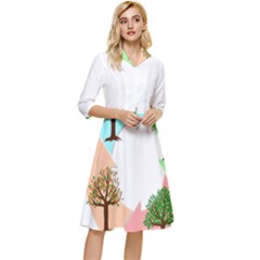 Seasons-of-the-year-year-tree Classy Knee Length Dress by 99art