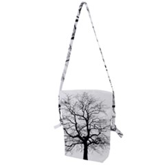 Tree-silhouette-winter-plant Folding Shoulder Bag