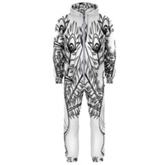 Peacock-plumage-display-bird Hooded Jumpsuit (men)