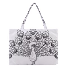 Peacock-plumage-display-bird Medium Tote Bag by 99art