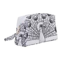 Peacock-plumage-display-bird Wristlet Pouch Bag (medium)