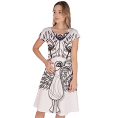 Peacock-plumage-display-bird Classic Short Sleeve Dress