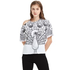 Peacock-plumage-display-bird One Shoulder Cut Out Tee