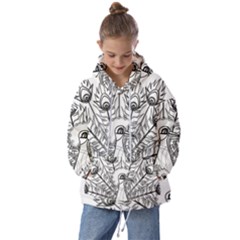 Peacock-plumage-display-bird Kids  Oversized Hoodie