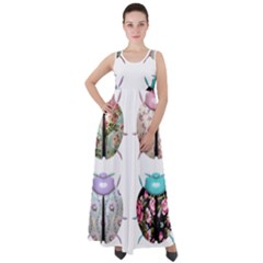 Ladybug-flower-pattern-shabby-chic Empire Waist Velour Maxi Dress by 99art