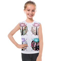 Ladybug-flower-pattern-shabby-chic Kids  Mesh Tank Top