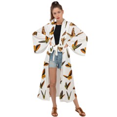 Butterfly Butterflies Insect Swarm Maxi Kimono