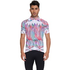 Lotus Feathers Boho Watercolor Men s Short Sleeve Cycling Jersey