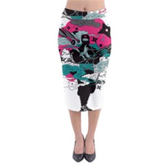 Japan Ninja-japanese-samurai-color- Midi Pencil Skirt by 99art