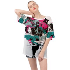 Japan Ninja-japanese-samurai-color- Oversized Chiffon Top by 99art