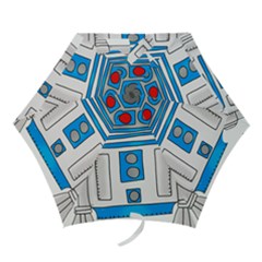 Technology-clip-art-r2d2 Mini Folding Umbrellas by 99art