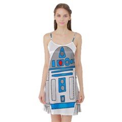 Technology-clip-art-r2d2 Satin Night Slip by 99art