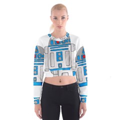 Technology-clip-art-r2d2 Cropped Sweatshirt by 99art