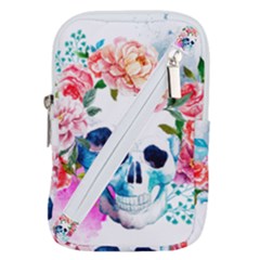 Day Of The Dead Skull Art Belt Pouch Bag (large) by 99art