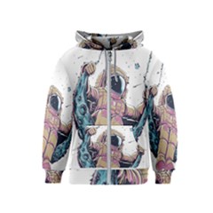 Drawing-astronaut Kids  Zipper Hoodie by 99art