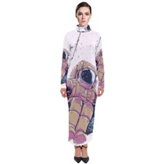 Drawing-astronaut Turtleneck Maxi Dress by 99art