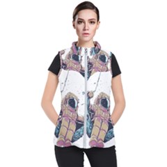 Drawing-astronaut Women s Puffer Vest