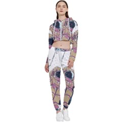 Drawing-astronaut Cropped Zip Up Lounge Set