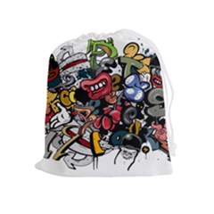 Mural Graffiti Paint Drawstring Pouch (xl) by 99art