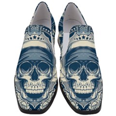 Skull Drawing Women Slip On Heel Loafers by 99art