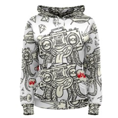 Drawing Clip Art Hand Painted Abstract Creative Space Squid Radio Women s Pullover Hoodie by 99art