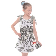 Drawing Clip Art Hand Painted Abstract Creative Space Squid Radio Kids  Tie Up Tunic Dress