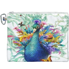 Bird-peafowl-painting-drawing-feather-birds Canvas Cosmetic Bag (xxxl) by 99art