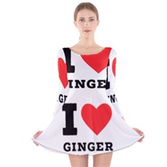 I Love Ginger Long Sleeve Velvet Skater Dress by ilovewhateva