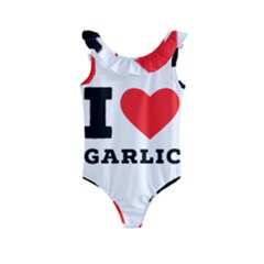 I Love Garlic Kids  Frill Swimsuit by ilovewhateva