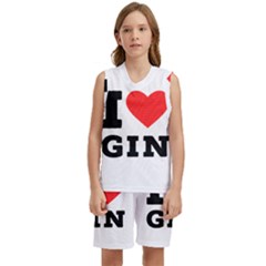 I Love Gin Kids  Basketball Mesh Set by ilovewhateva