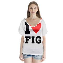 I Love Fig  V-neck Flutter Sleeve Top by ilovewhateva